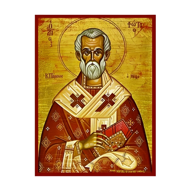 ICON WOOD LITHOGRAPHY -Saint Fotios 10cm X 14cm EUR 11,44 - PicClick FR