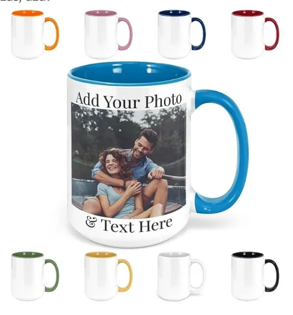 Taza de café regalo personalizado con foto logotipo texto 11onzas