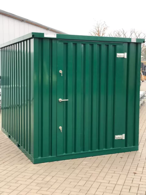 3m Container Einflügeltür Lagercontainer Blechcontainer Moosgrün Werkzeuglager