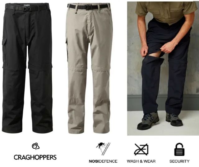 Craghoppers Mens Kiwi Zip Off Convertible Trousers Short Lightweight NosiDefence