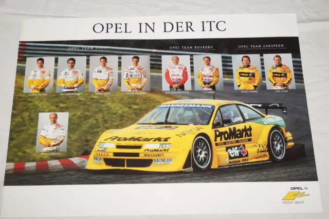 original Poster Opel in der ITC  CALIBRA ca 84*59cm Motorsport Stuck Reuter Wurz