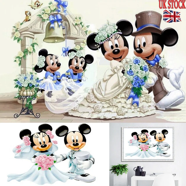 Mickey Minnie White Wedding Cartoon 5D Diamond Painting Cross Stitch Arts Decor