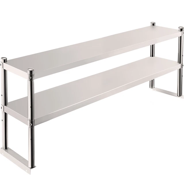 VEVOR Stainless Steel Commercial Wide Double Overshelf for Work Prep Table