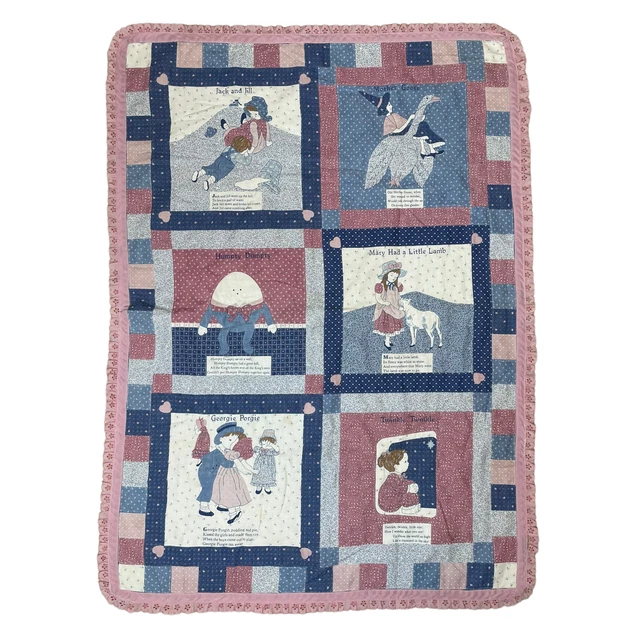 Manta de Colección Hecha a Mano para Cuna 32x44 Colgante de Pared Madre Ganso Vivero Rima