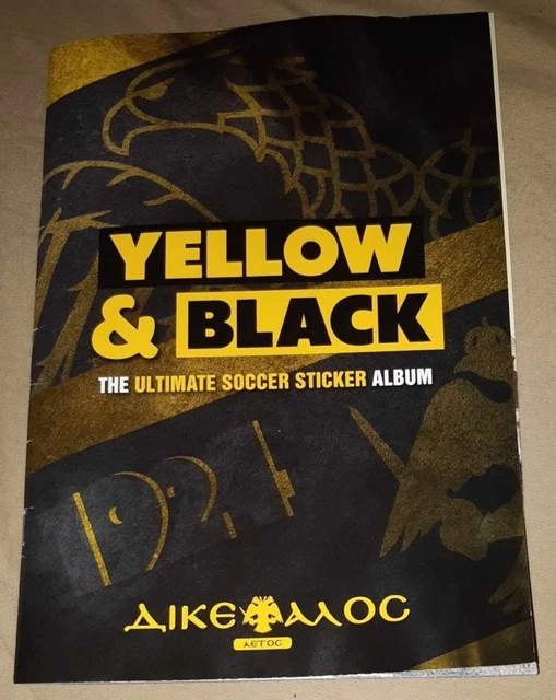 VERY RARE Greek Yellow and Black AEK football soccer sticker album +279 stickers
