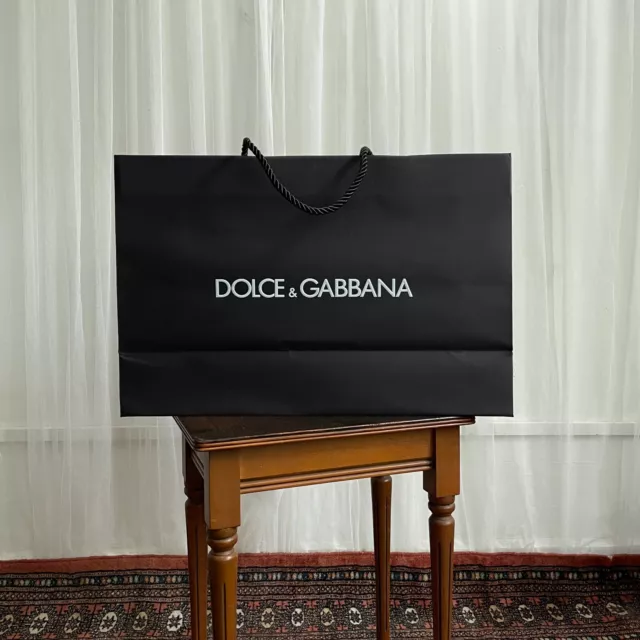 Dolce & Gabbana Gift Bag Large Shopping Black Brand NEW Authentic D&G 19x12in