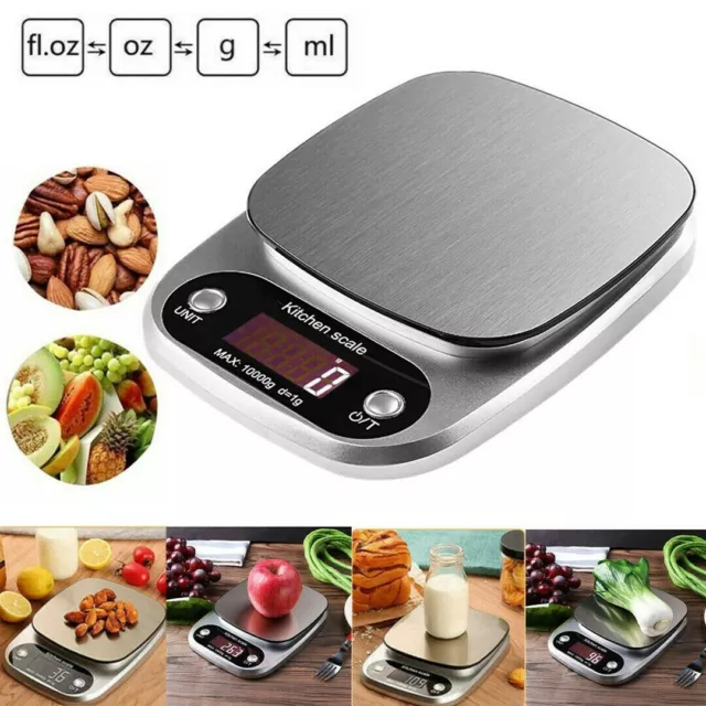 10kg Stainless Steel Digital LCD Electronic KITCHEN Cooking Food Weighing SCALES