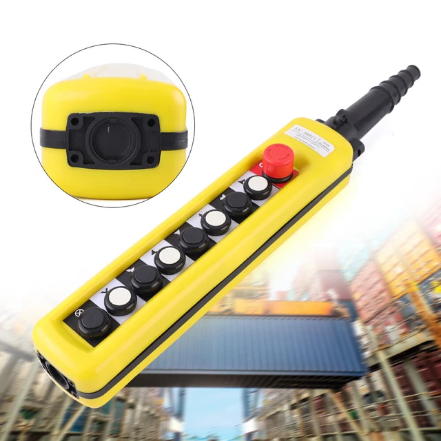 CRANE HOIST CHAIN Lift Control Station Pendant 8 Push Button Emergencey