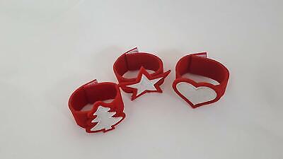 rosso Fibbie per decorazioni natalizie da tavola Red Anelli Portatovagliolo Portatovaglioli natalizi Portatovaglioli di Babbo Natale Portarotoli 10 pezzi Anelli portatovaglioli diamante argento 