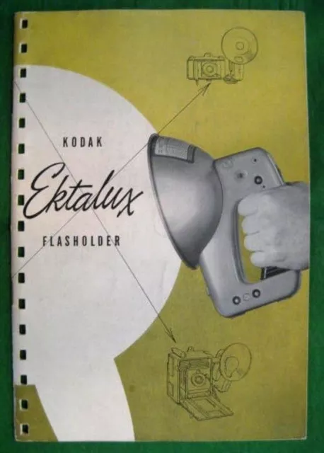Kodak 1951 cámara Ektalux soporte de frasco manual de instrucciones original vintage