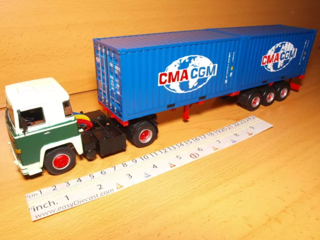 Scania Lbt 141 1:43 Cma Cgm Containers Camion Truck&Trailer Altaya Semi Remorque