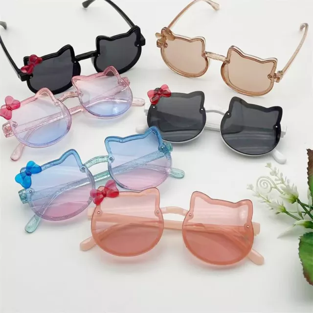 New Cartoon Children's Bowknot Cat Sunglasses UV Resistant Baby Sunglasses Kids