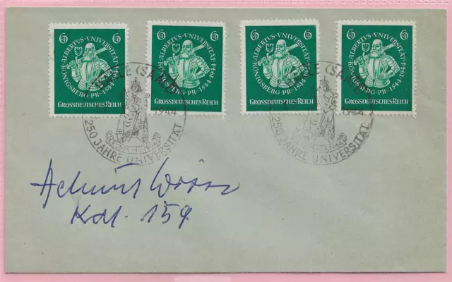 Helmut Witte ACE German U-boat Commander Signed VINTAGE 1944 German Cover! LOOK!
