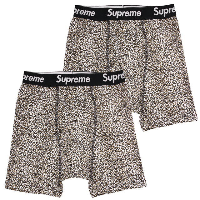 Supreme Hanes Leopard Boxer Briefs (2 Pack) Leopard