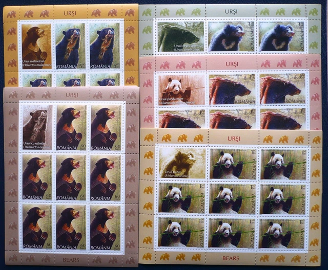 Rumänien 2008 Mi.Nr. 6284-88 Kleinbogen ** MNH Bären Bears Panda 68,-- €
