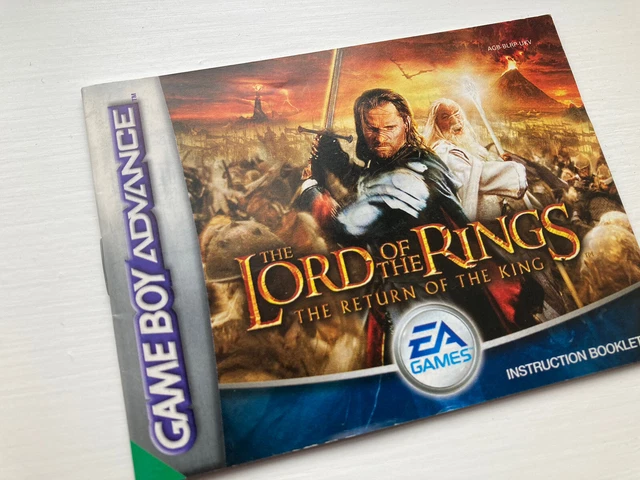 Rotk Gba LORD OF THE rings return of the king gba instruction manual gameboy £3. ...