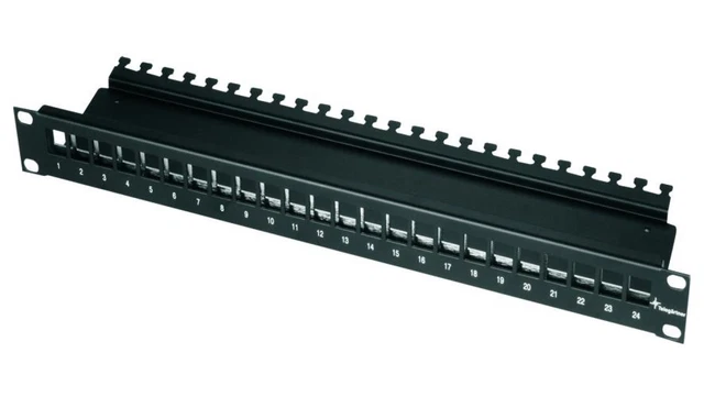 Teleg Rj45 PANNEAU TELEGÄRTNER 19 1U vide 24 ports RJ45 avec plateau noir /T2FR ...