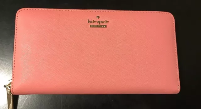 Kate Spade New York Cameron Street Lacey Pink Majolica Wallet Saffiano Leather