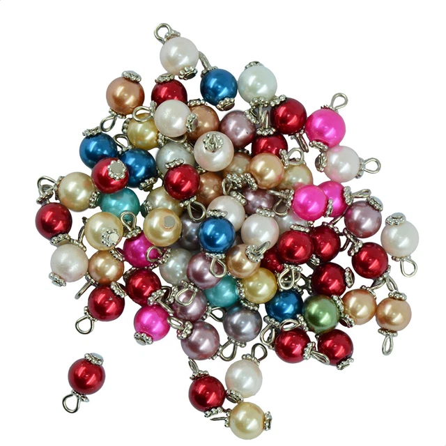 50Pcs Glasperle Kristall Charms baumeln Anhänger DIY Crafts Findings Schmuck