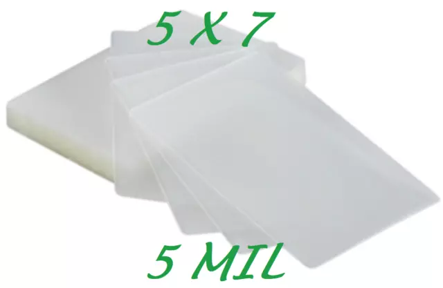 5 x 7 100 5 Mil Laminating Pouches Laminator Sheets 5-1/4 x 7-1/4 Scotch Quality