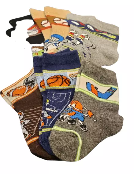 New Lot Of 6 Pair's Toddler Boys Infant Novelty Sports Crew Socks SZ 00-12 Mths