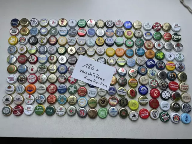 180 Stück verschiedene Kronkorken / Beer Caps - Sammler/bunte Mischung Brauerei