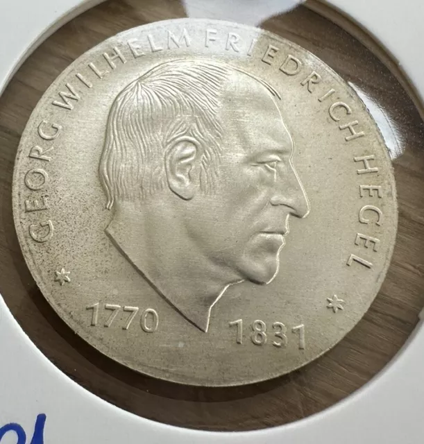 DDR 10 Mark 150. Todestag G. W. Friedrich Hegel 1981, 500er Silber, Gedenkmünze