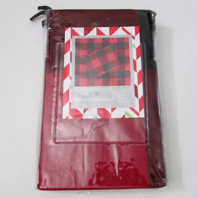 Martha Stewart Holiday Collection Flannel Single Standard Sham Red Buffalo Plaid