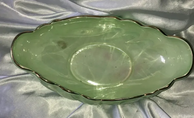Vintage Art Deco Maling Green Ombre Lustre Ware Mantle Vase/Bowl. *SEE PHOTOS* 2