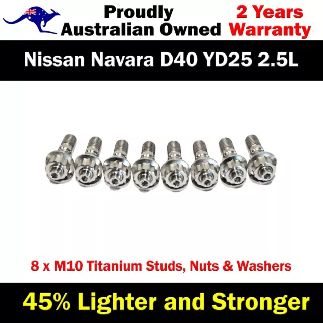 Titanium Exhaust Manifold Stud Kit For Nissan Navara D40 YD25 2.5L
