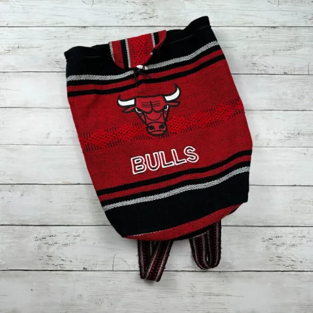 Chicago Bulls Embroidered Tapestry Backpack Boho Casual Blanket Bag Red Black