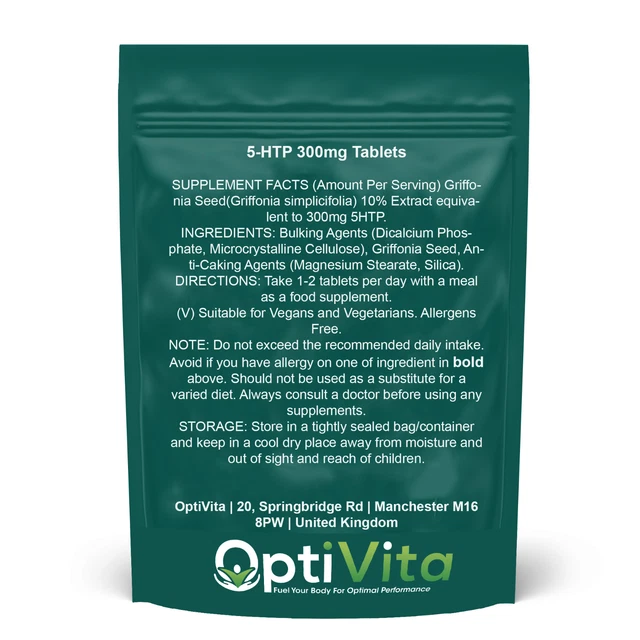 5 HTP HIGH Strength 600mg Tablets, Stress Anxiety Mood Sleep Serotonin