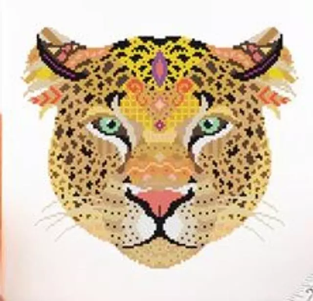 Mandala Leopard Cross Stitch Kit by Meloca Designs