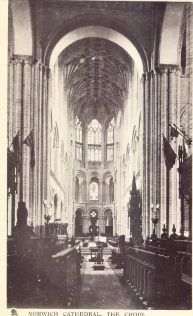 "Norwich Cathedral. The Choir" 1927 Norfolk Vintage Postcard UK *Worldwide ship*