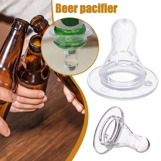 Natural Flexible Soft Silicone Pacifier Nipple Wide Pacifier beer R4 W1M0