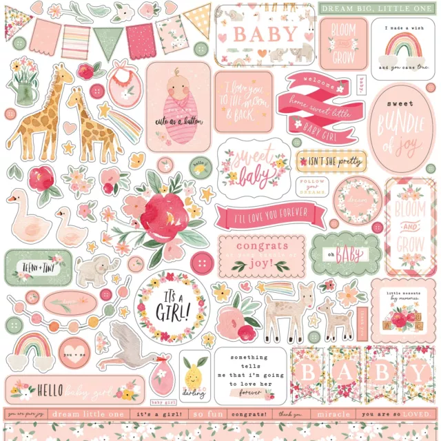 Willkommen Baby Girl Cardstock Sticker 12 " X12 " -elements