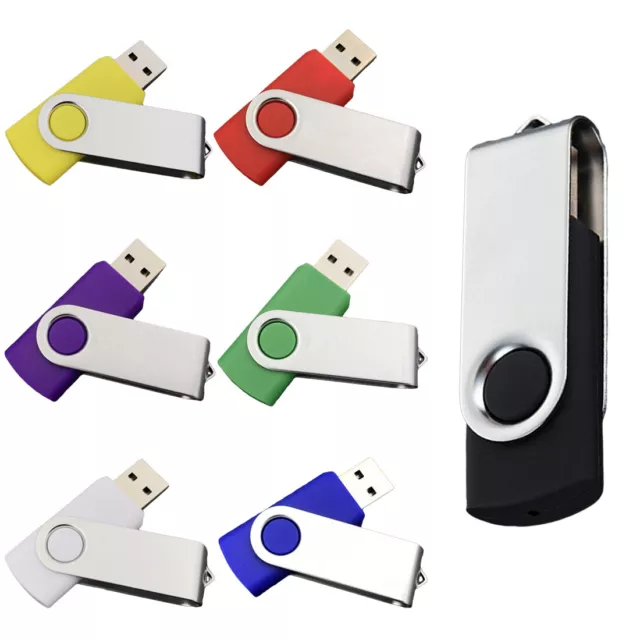 Bulk Lot - (16MB-512MB) (1GB-64GB) USB Swivel Flash Memory Stick Thumb Pen Drive