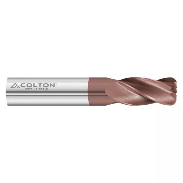 Colton 63013 End Mill 4 Flute .030 Radius Stub Coated 3/16" x 3/8" LOC x 2" OAL