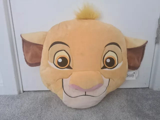 Official Original Authentic Disney Store Lion King 3D Simba Head Cushion Pillow