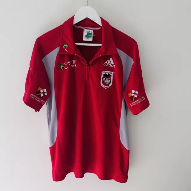 St George Dragons NRL Rugby League 1/4 Zip Media Polo Shirt - Mens Size Medium