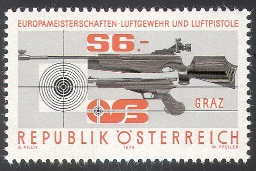 Austria 1979 MNH, Sports Shooting Championships Rifle Pistol Weapons Guns