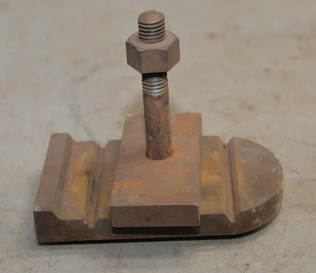 Cast iron lathe mount & bolt hold down collectible machinist vintage part tool