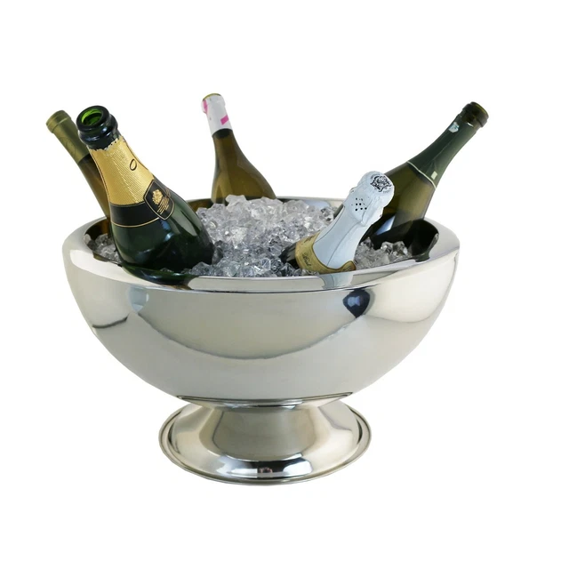 Deluxe Silver Banquet Dinning Bottle Chiller Cooler Bowl - Receptions Venues Bar
