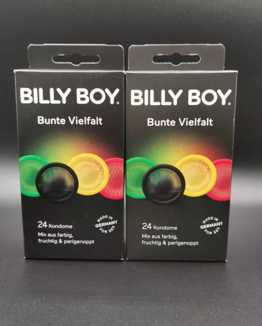 2x 24' Serie Pack Billy Boy Variedad Color Condón Aromatizado Perlgenoppt