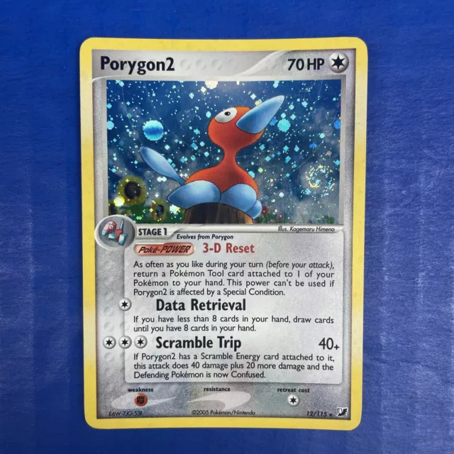 Porygon2 12/115 EX Unseen Forces Holo Rare 2005 Pokémon Card - Moderate Play