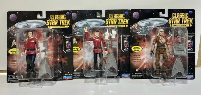 2022 Playmates Star Trek Classic Movie Admiral Kirk, Captain Spock, Khan Retro