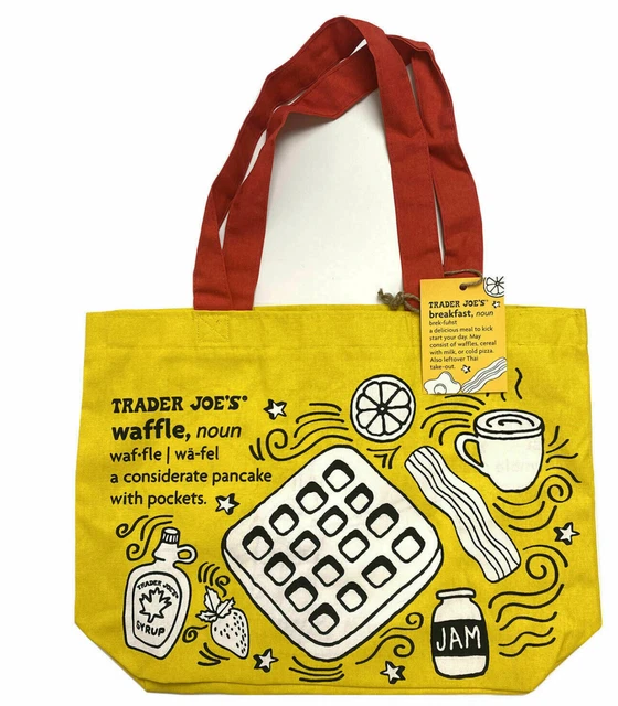TRADER JOE'S BAG Reusable Heavy Cotton Trader Joes Yellow Shopping Bag