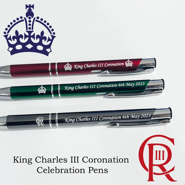 KING CHARLES III Coronation 2023 Celebration One Pen Engraved Crown and