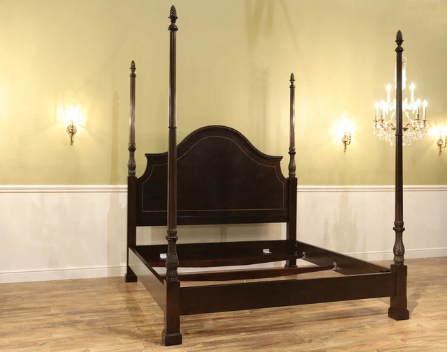 Traditional Four Poster King Bed Frame Designer Grade Bed w Adjustable Height Traditional Four Poster King Bed Frame Designer Grade Bed w Adjustable Height