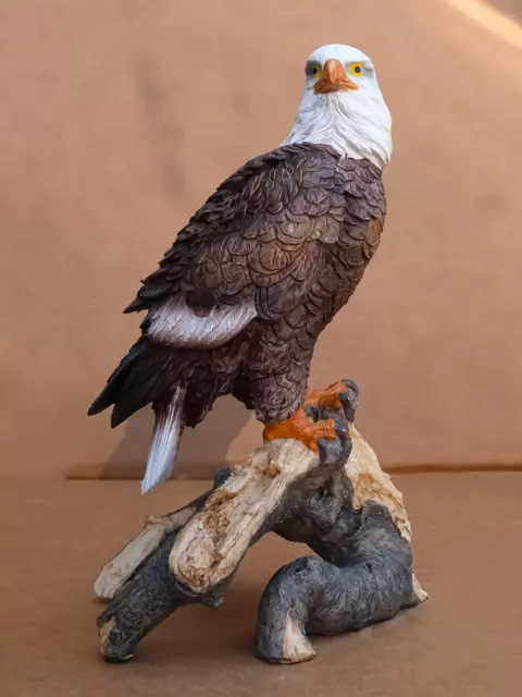 Ebros 8.75" Tall Realistic American Pride Bald Eagle Perching on Tree Branch Sta